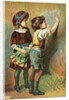 Trade Card Showing Children Writing on a Wall by Anonymous