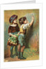 Trade Card Showing Children Writing on a Wall by Anonymous