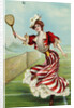 Postcard of a Well-Dressed Woman Playing Tennis by Anonymous