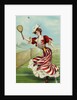 Postcard of a Well-Dressed Woman Playing Tennis by Anonymous