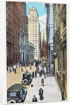 Wall Street Looking West, New York City Postcard by Irving Underhill