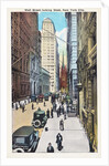 Wall Street Looking West, New York City Postcard by Irving Underhill