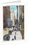 Wall Street Looking West, New York City Postcard by Irving Underhill