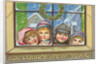 A Happy New Year Postcard of Children Peeking Through a Window by Anonymous