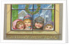 A Happy New Year Postcard of Children Peeking Through a Window by Anonymous