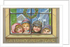 A Happy New Year Postcard of Children Peeking Through a Window by Anonymous