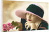 Postcard of a Flapper Holding a Rose by Anonymous