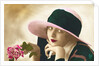 Postcard of a Flapper Holding a Rose by Anonymous