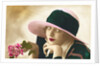Postcard of a Flapper Holding a Rose by Anonymous