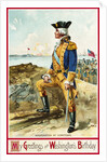 My Greetings on Washington's Birthday Postcard by Richard Veenfliet