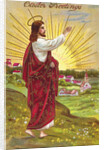 Easter Greetings Postcard with Jesus by Anonymous