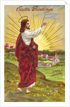 Easter Greetings Postcard with Jesus by Anonymous