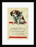Wanted: Somebody to Play With Postcard by Wall