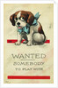 Wanted: Somebody to Play With Postcard by Wall