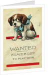 Wanted: Somebody to Play With Postcard by Wall