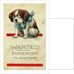 Wanted: Somebody to Play With Postcard by Wall