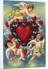 To My Valentine Postcard with a Heart and Cherubs by Anonymous