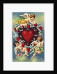 To My Valentine Postcard with a Heart and Cherubs by Anonymous