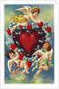 To My Valentine Postcard with a Heart and Cherubs by Anonymous