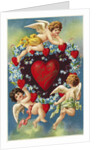 To My Valentine Postcard with a Heart and Cherubs by Anonymous