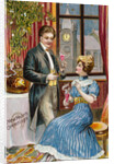New Years Greetings Postcard with a Couple by Anonymous