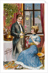New Years Greetings Postcard with a Couple by Anonymous