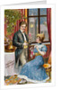 New Years Greetings Postcard with a Couple by Anonymous