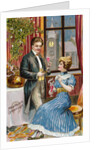 New Years Greetings Postcard with a Couple by Anonymous