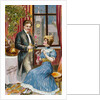 New Years Greetings Postcard with a Couple by Anonymous