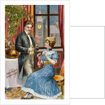 New Years Greetings Postcard with a Couple by Anonymous