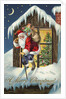 A Merry Christmas Postcard with Santa Claus on Roof by Anonymous