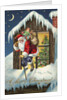 A Merry Christmas Postcard with Santa Claus on Roof by Anonymous