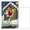 A Merry Christmas Postcard with Santa Claus on Roof by Anonymous