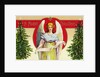 A Merry Christmas Postcard with Angel and Christmas Trees by Anonymous