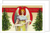 A Merry Christmas Postcard with Angel and Christmas Trees by Anonymous