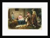 A Joyful Christmas Postcard with Nativity Scene by Anonymous