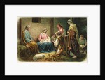 A Joyful Christmas Postcard with Nativity Scene by Anonymous