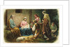 A Joyful Christmas Postcard with Nativity Scene by Anonymous