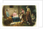 A Joyful Christmas Postcard with Nativity Scene by Anonymous