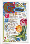 Greetings Postcard with Poem and Tulips by Anonymous
