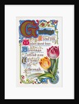 Greetings Postcard with Poem and Tulips by Anonymous