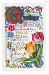 Greetings Postcard with Poem and Tulips by Anonymous
