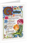Greetings Postcard with Poem and Tulips by Anonymous