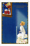 The Night Before Christmas Postcard with a Child Watching Santa by Anonymous