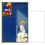 The Night Before Christmas Postcard with a Child Watching Santa by Anonymous