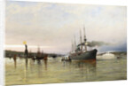 Shipping near the Statue of Liberty by Christian Cornelius Dommerson
