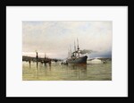 Shipping near the Statue of Liberty by Christian Cornelius Dommerson