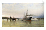 Shipping near the Statue of Liberty by Christian Cornelius Dommerson
