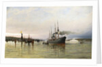 Shipping near the Statue of Liberty by Christian Cornelius Dommerson