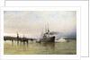 Shipping near the Statue of Liberty by Christian Cornelius Dommerson
